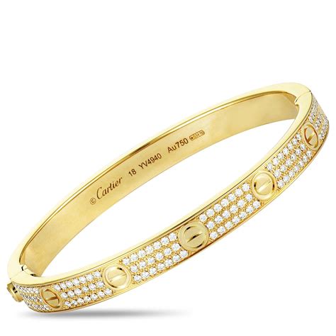 cartier 18k gold bracelet - cartier love bracelet with diamonds.